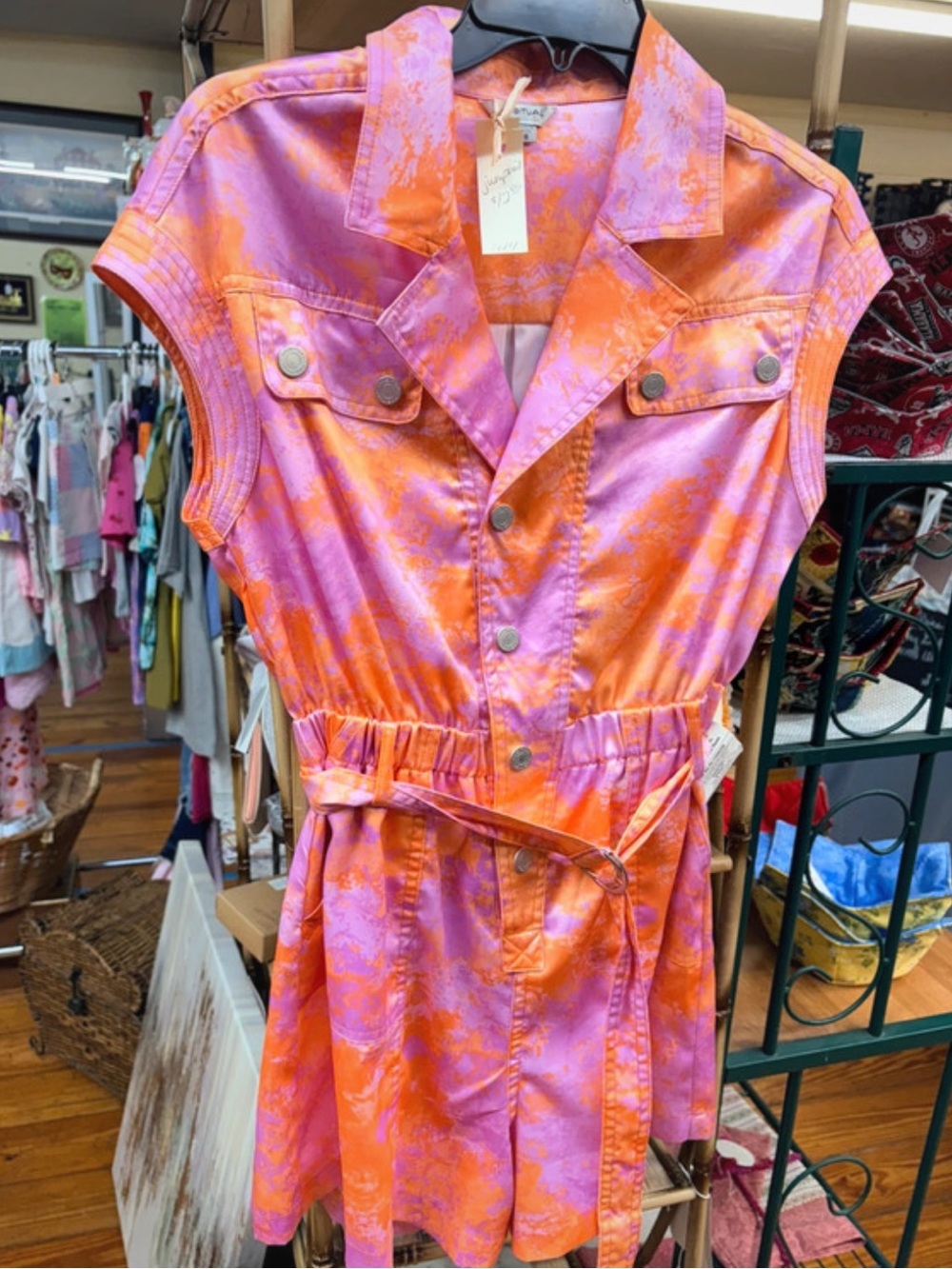 Habitual Pink and Orange Silk Romper